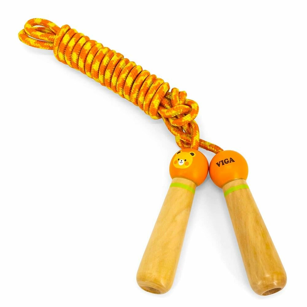 Скакалка 'Мишка' 2,5м желто-оранжевая в пакете