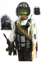 Игровой набор полицейского военного, игрушка для мальчика, автомат, бронежилет, патроны, рация, граната, рост 116-122см, YC-D6/ZY1010838