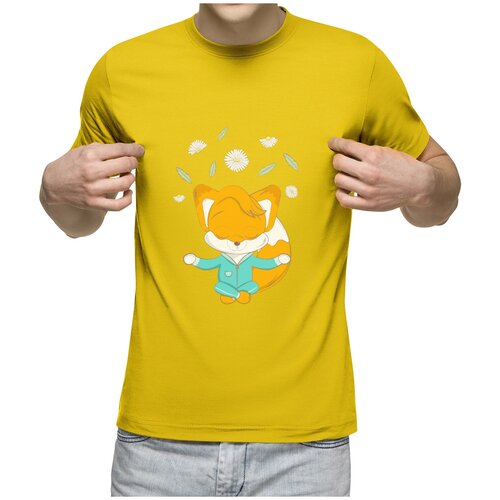 фото Мужская футболка «йога лис» (2xl, красный) us basic