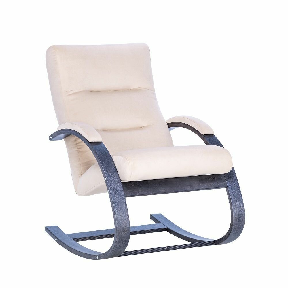 Кресло качалка, кресло для отдыха Милано, Венге текстура, велюр V 18