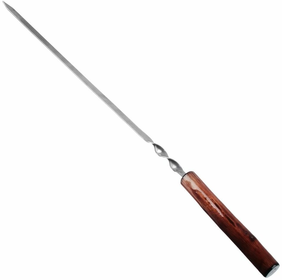 Шампур плоский с деревянной ручкой GRILLBOOM, 600х12х2мм, 1 шт - фотография № 2