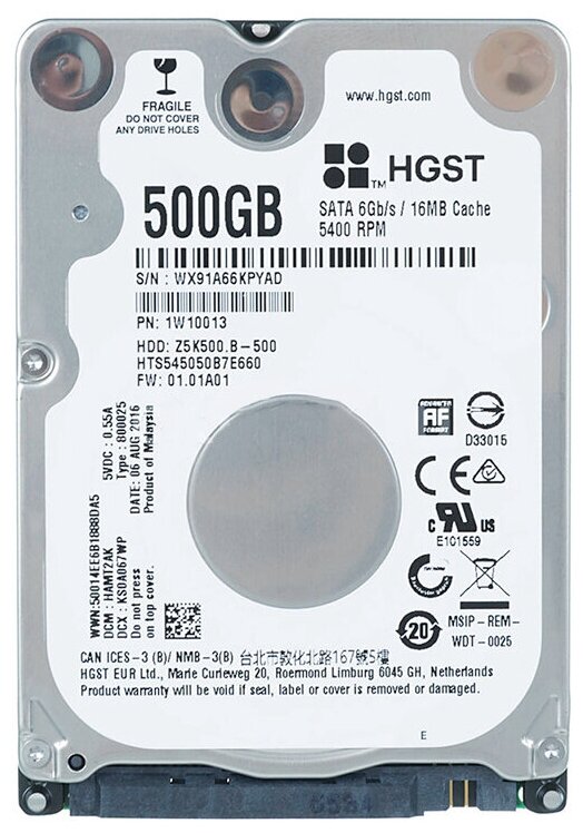 Жесткий диск HGST 500Gb (HTS545050B7E660)