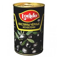 Lorado Маслины черные без косточки, жестяная банка 300 г