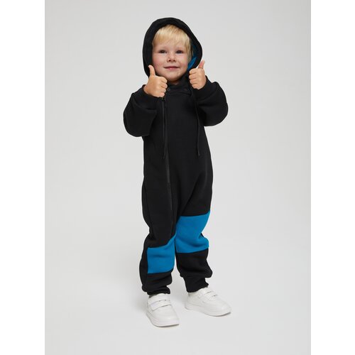 фото Комбинезон лапушка, открытая стопа, размер 86, черный, синий