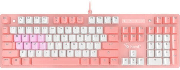 Клавиатура A4Tech Bloody B800 Dual Color механическая розовый/белый USB for gamer LED (B800 PINK)