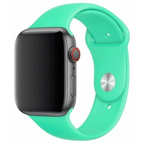 ремешок силиконовый для apple watch 42 44мм 16 голубой на кнопке Ремешок силиконовый для Apple Watch 42/44мм (21), мятно-голубой, на кнопке