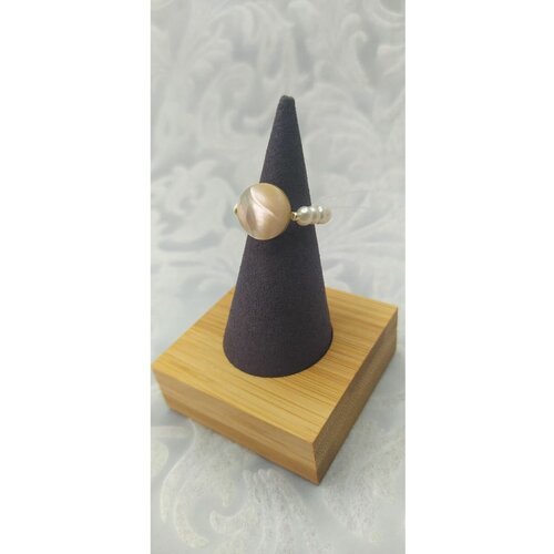 Кольцо, перламутр, белый