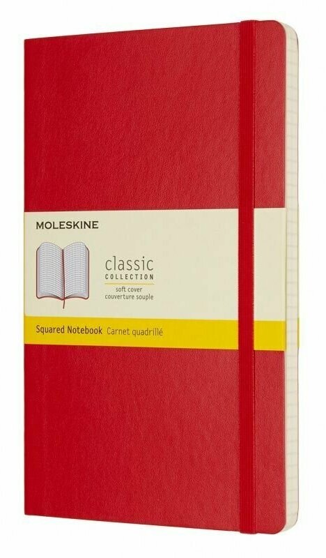 Блокнот Moleskine CLASSIC SOFT QP617F2 13х21см 192стр. в клетку, мягкая обложка, красный