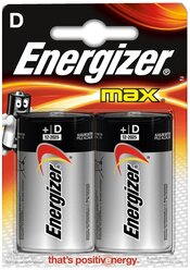 Батарейка Energizer Max D/LR20, 2 шт.