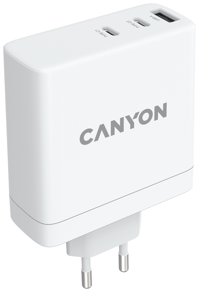 Сетевой адаптер Canyon CND-CHA140W01 с QC3.0 30W + PD GAN 140W, white - фото №1