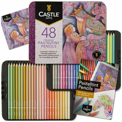 Набор из 48 цветных карандашей Pasteltint Castle Art Supplies