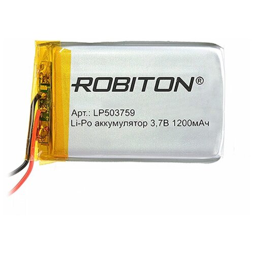 Аккумулятор ROBITON LP503759 3.7В 1200мАч PK1, 1шт аккумулятор robiton lp383454 3 7в 800мач pk1 1шт