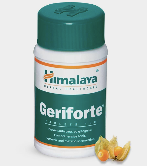 Таблетки Герифорте Хималая (Geriforte Himalaya), антиоксидант, антистресс и адаптогенный тоник, усиление иммунитета, 100 таб.