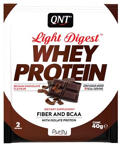 QNT Light Digest Whey Protein / "Лайт Дайджест Вей Протеин 40г Бельгийский шоколад