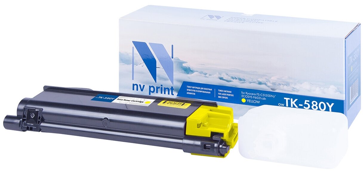 Тонер-картридж NV Print NV-TK580Y для Kyocera FS C5150DN, ECOSYS P6021cdn (совместимый, жёлтый, 2800 стр.)