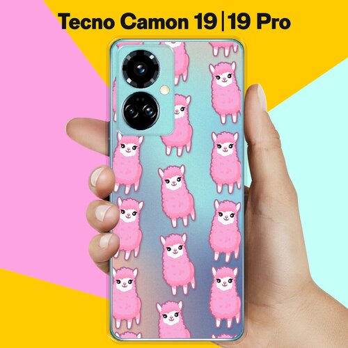 Силиконовый чехол на Tecno Camon 19 / Tecno Camon 19 Pro Ламы / для Техно Камон 19 / Камон 19 Про силиконовый чехол на tecno camon 19 tecno camon 19 pro поросенок для техно камон 19 камон 19 про