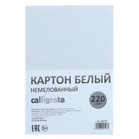 Картон белый А4, 6 листов, 200 г/м2 Calligrata, немелованный на скобе, эконом