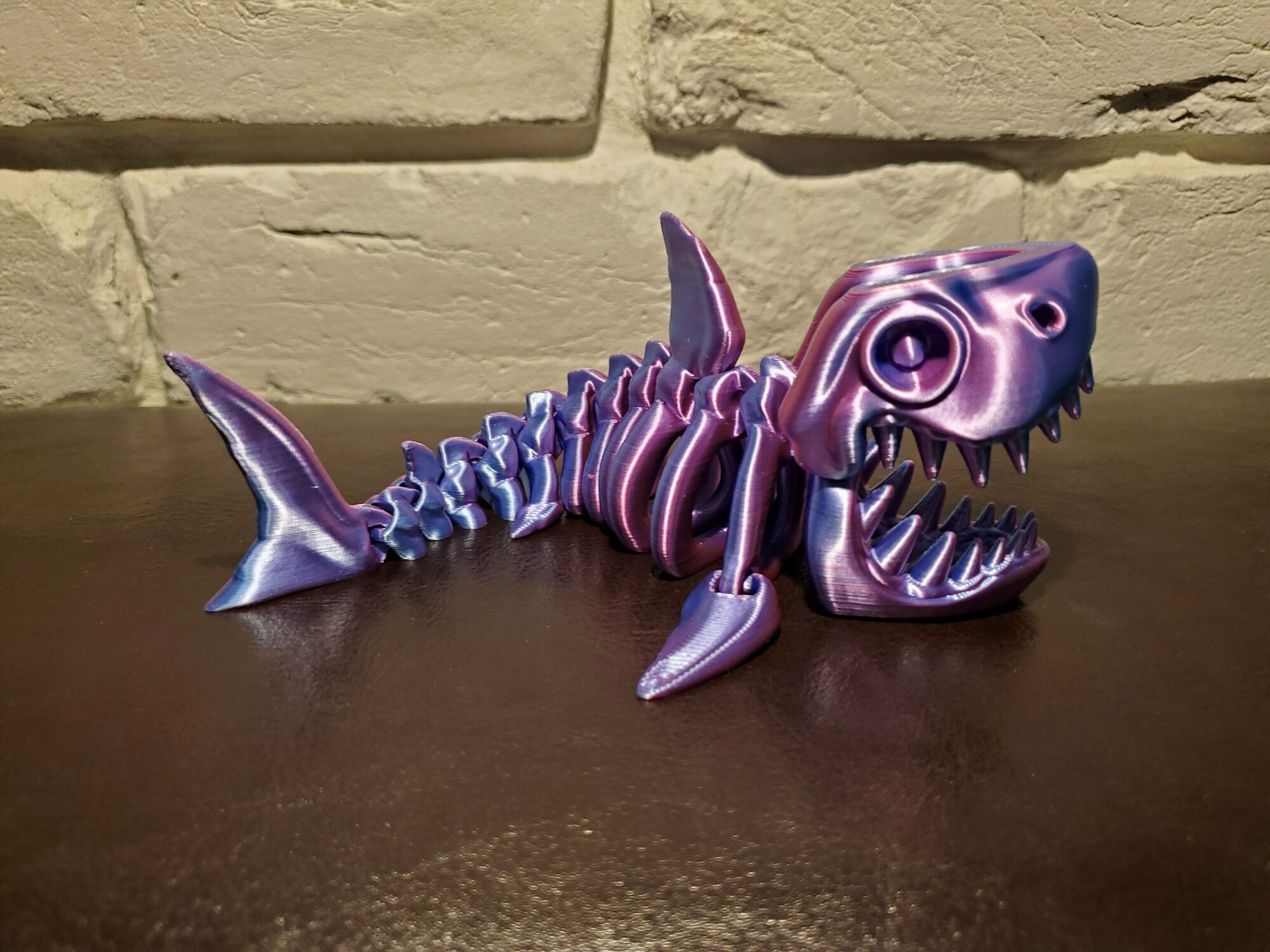 Веселая Акула-скелетон, гибкая шарнирная игрушка-антистресс, голубо-розовая