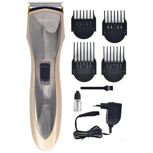 Машинка для стрижки Gemei GM-6027 серебристый желтый 49900₽