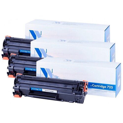 комплект 3 шт картридж лазерный nv print nv 725 для canon lbp6000 6020 6020b ресурс 1600 стр Картридж NV Print 725 для CANON чёрный для лазерного принтера, совместимый 3 шт