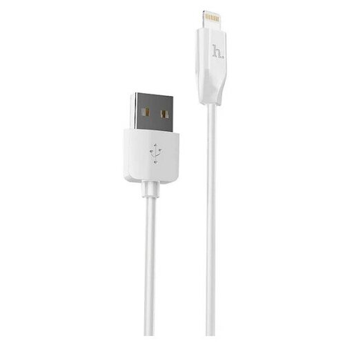Кабель USB 2.0 hoco X1, AM/Lightning, белый, 2м автомобильное зу hoco z27 2хusb а 2 4а кабель lightning am 8pin 1 м белый 10 100