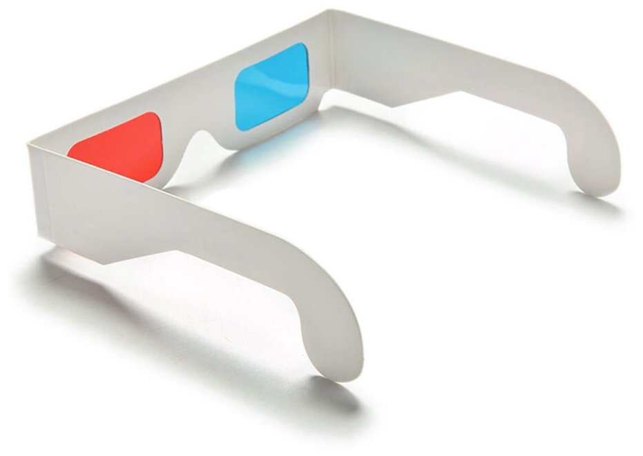 Универсальные картонные 3D очки анаглифные красный-синий 4/уп