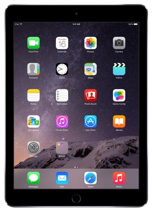 9.7" Планшет Apple iPad Air 2 Wi-Fi, RU, 2/16 ГБ, Wi-Fi, iOS, space grey