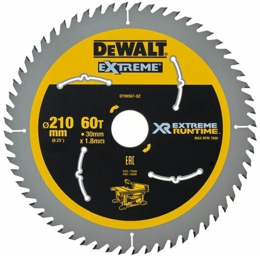 Пильный диск DEWALT DT99567 EXTREME RUNTIME 210х30 мм