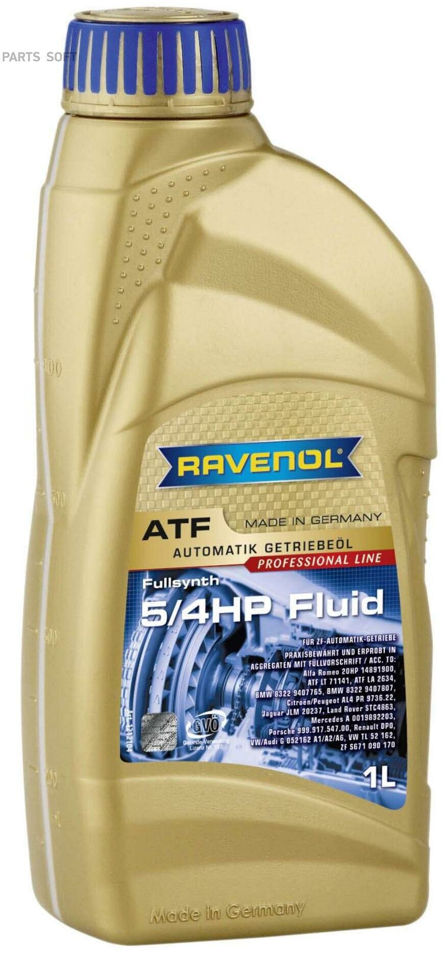 Масло трансмиссионное RAVENOL ATF 5/4 HP Fluid, 1 л