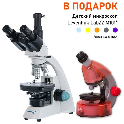 Микроскоп поляризационный Levenhuk 500T POL, тринокулярный + Детский микроскоп Levenhuk LabZZ M101