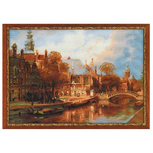 фото Риолис набор для вышивания крестом амстердам. старая церковь и церковь св. николая чудотворца (по мотивам картины и. клинкенберга) 54 х 40 см (1189)