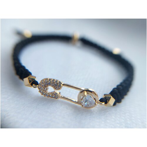 Плетеный браслет с булавкой (покрытие позолота)