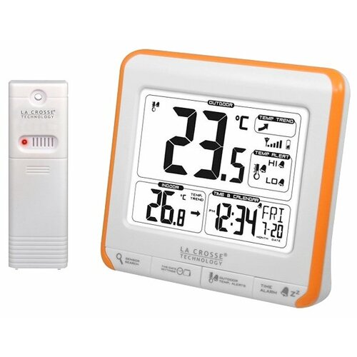 Термометр La Crosse WS6811, белый / оранжевый lacrosse ws6811 термометр с наружним датчиком