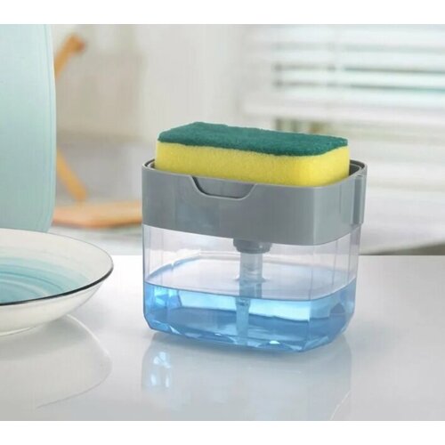 Кухонный механический диспенсер для моющего средства 2 в 1