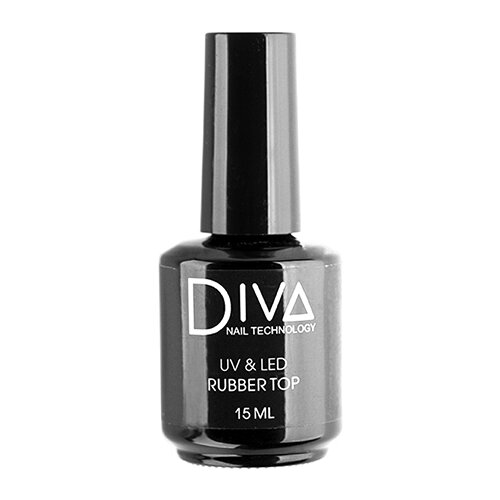 Diva Nail Technology Верхнее покрытие Rubber Top, прозрачный, 15 мл