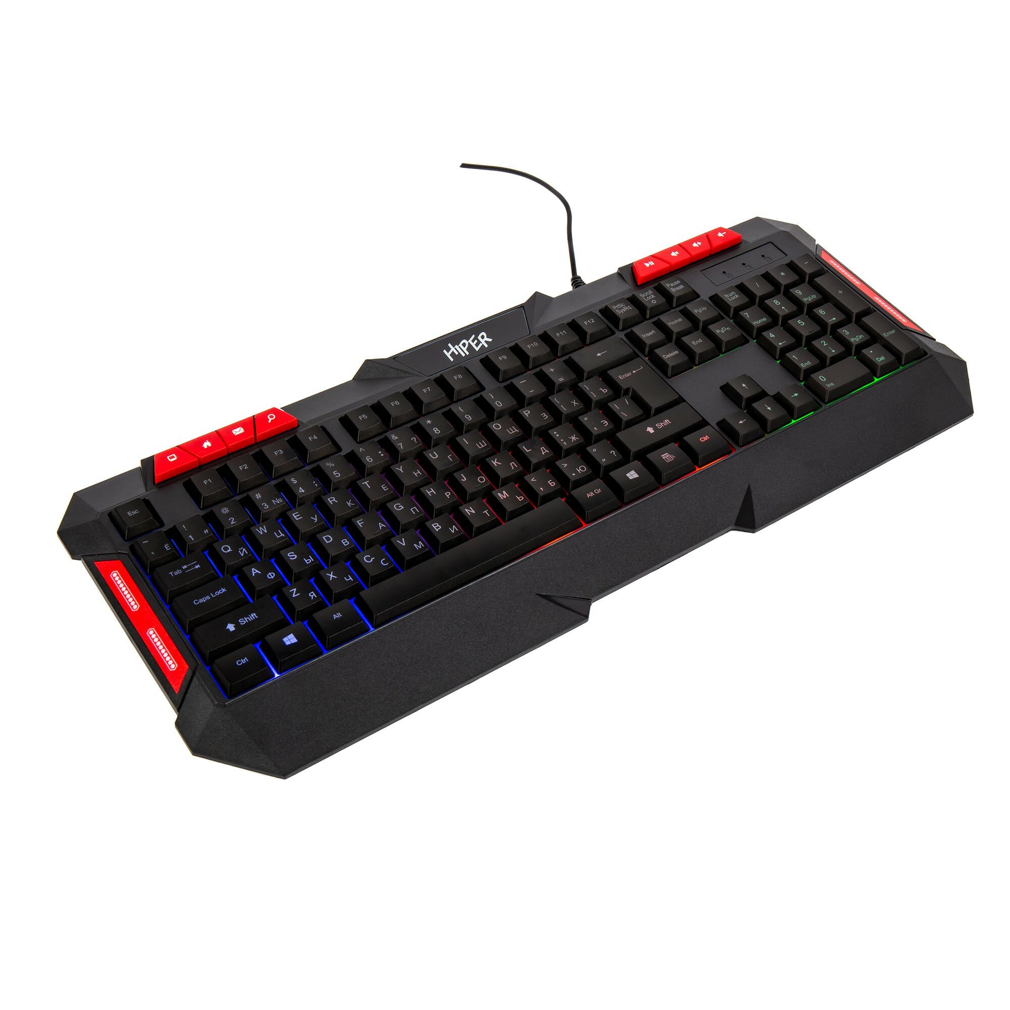 Клавиатура HIPER чёрная, 112кл, USB, мембранная, RGB подсветка - фото №18