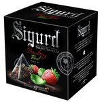 Чай черный SIGURD Strawberry & Basil в пирамидках - изображение