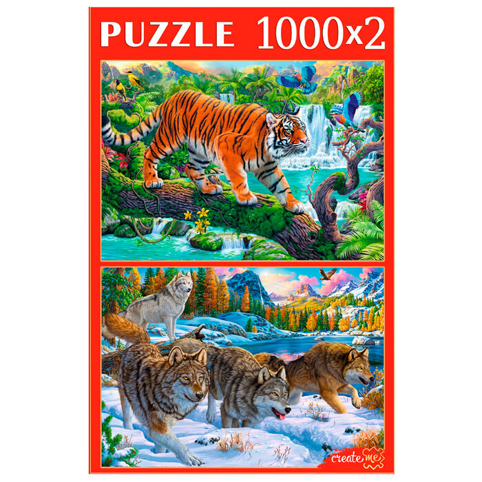 Пазлы 2в1 (1000+1000) "Животные №3" (ХП1000-4314) Рыжий кот - фото №2
