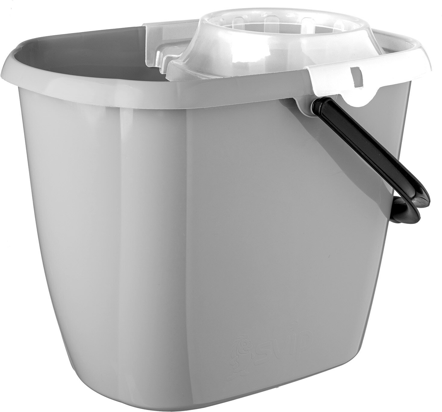 фото Ведро для уборки 13л МОП с отжимом прямоугольное "Etna" (серый)