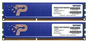 Оперативная память 16Gb (2x8Gb) PC12800 1600MHz DDR3 DIMM Patriot PSD316G1600KH