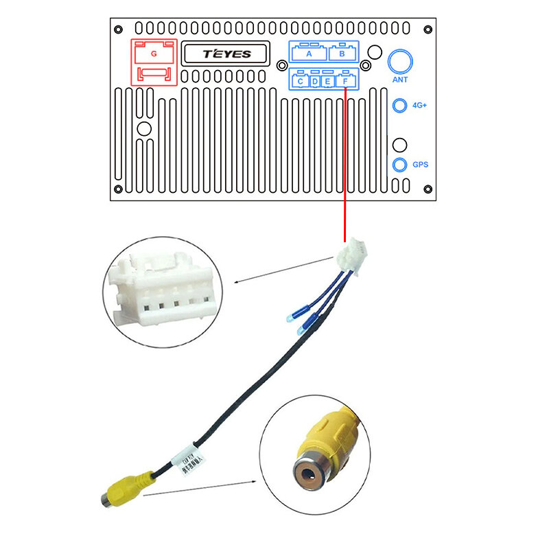 Разъем камеры заднего вида 10 pin для магнитол на Android RCA Андроид