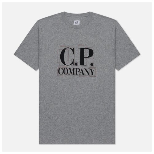 Мужская футболка C.P. Company 30/1 Jersey Large Graphic Logo серый, Размер S