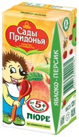 Пюре Сады Придонья яблоко, персик (c 5 месяцев) Tetra Pak 125 г, 1 шт.