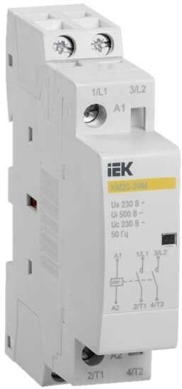 Контактор модульный Iek КМ20-20М AC, MKK11-20-20