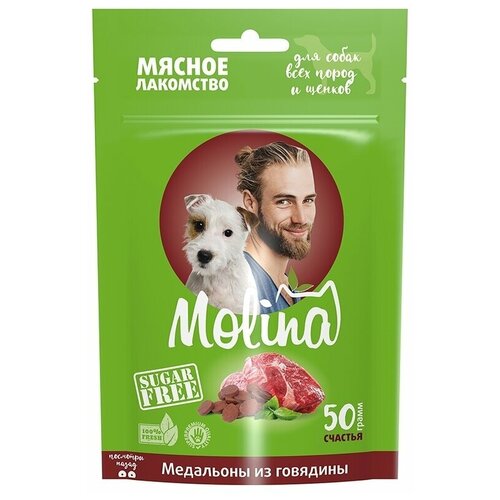 Molina Лакомство для собак, медальоны из говядины, 50г, 6 упаковок