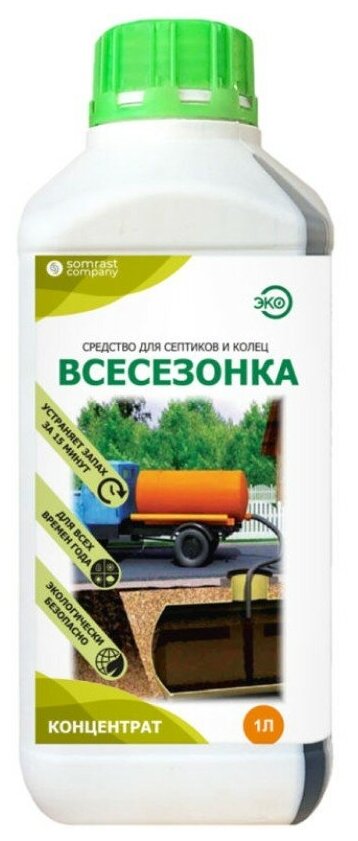 Жидкость 2x1 л Всесезонка средство очистки летом и зимой выгребного септика - фотография № 6