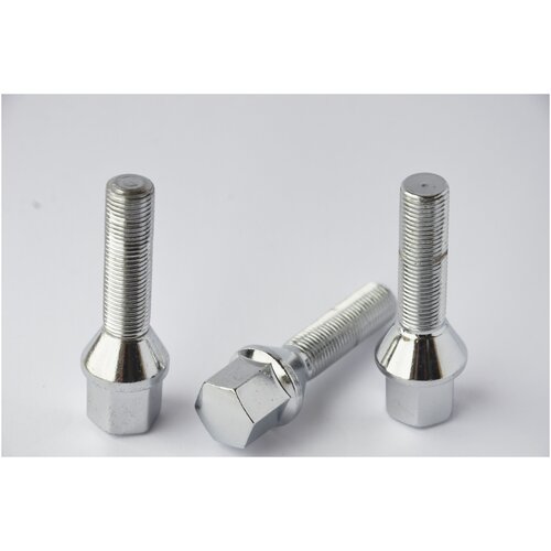 Колесные болты LS М12*1,25 67х40 мм, Хромированное покрытие, Конус, 20 штук в упаковке