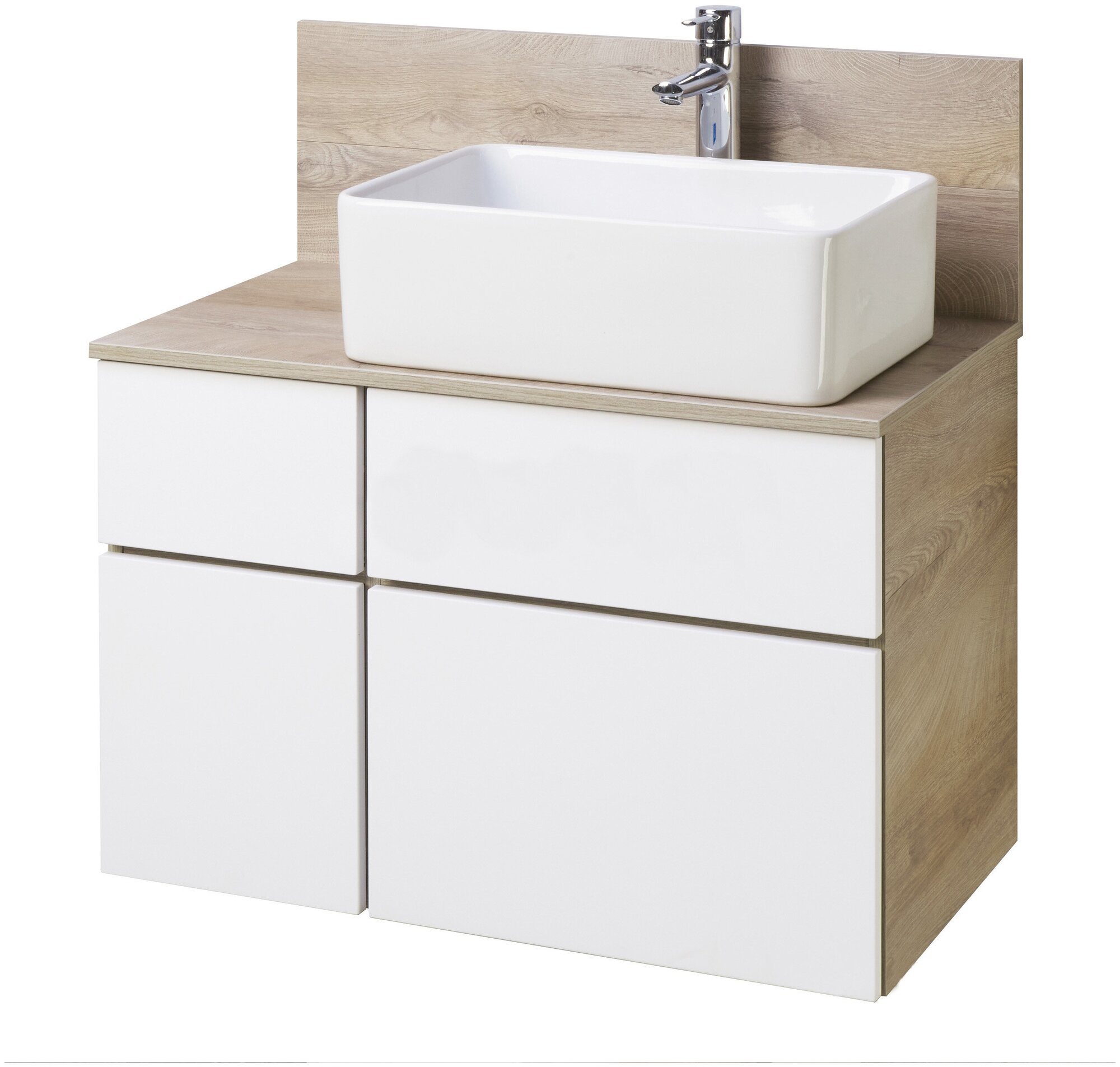 фото Столешница под раковину Aquaton с панелью Мишель 80 дуб эндгрейн влдсп 1A253003MIX40