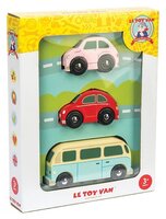 Набор машин Le Toy Van Ретро-Метро (TV463) голубой/красный/розовый