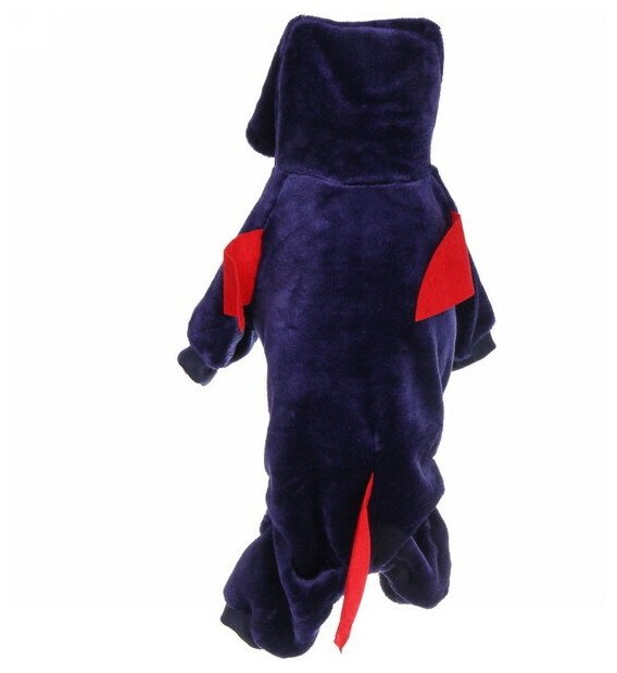 Костюм для собаки "Волшебный карнавал-Акула" с капюшоном, размер S (35*25см) Ultramarine - фотография № 5